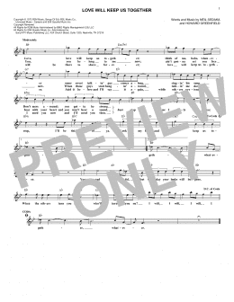 page one of Love Will Keep Us Together (Lead Sheet / Fake Book)