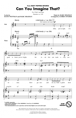 page one of Can You Imagine That? (from Mary Poppins Returns) (arr. Audrey Snyder) (2-Part Choir)