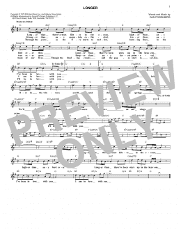 page one of Longer (Lead Sheet / Fake Book)