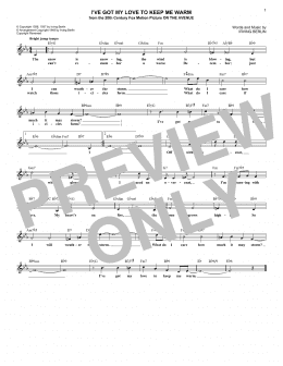 page one of I've Got My Love To Keep Me Warm (Lead Sheet / Fake Book)
