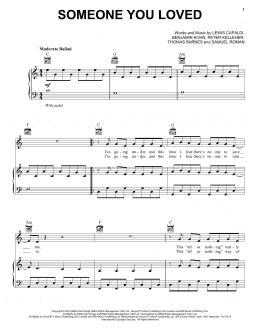 page one of Someone You Loved (Piano, Vocal & Guitar Chords (Right-Hand Melody))