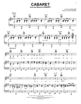 page one of Cabaret (Vocal Pro + Piano/Guitar)