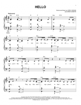 page one of Hello (Accordion)