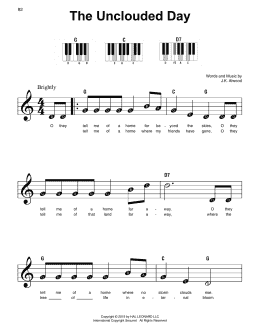 page one of The Unclouded Day (Super Easy Piano)
