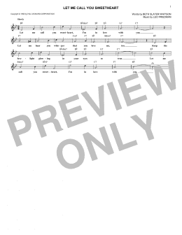 page one of Let Me Call You Sweetheart (Lead Sheet / Fake Book)