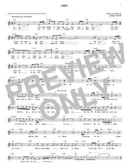 page one of Lady (Lead Sheet / Fake Book)
