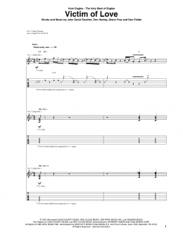 page one of Victim Of Love (Guitar Tab)