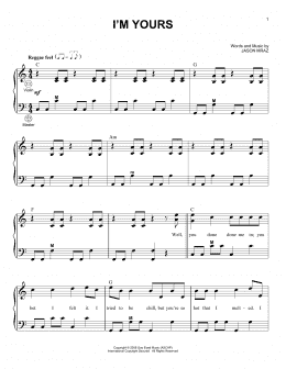 page one of I'm Yours (Accordion)