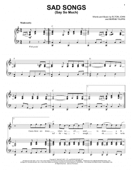 page one of Sad Songs (Say So Much) (Piano & Vocal)