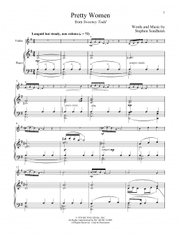 page one of Pretty Women (from Sweeney Todd) (Violin and Piano)