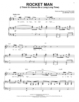 page one of Rocket Man (I Think It's Gonna Be A Long Long Time) (Piano & Vocal)