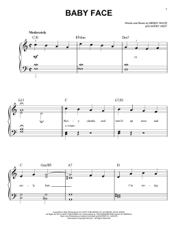 page one of Baby Face (Easy Piano)