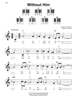 page one of Without Him (Super Easy Piano)