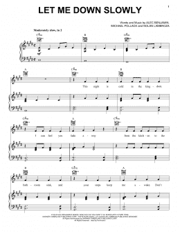 page one of Let Me Down Slowly (Piano, Vocal & Guitar Chords (Right-Hand Melody))