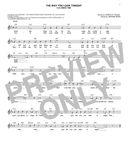 page one of The Way You Look Tonight (Lead Sheet / Fake Book)