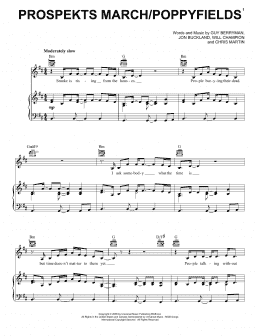 page one of Prospekts March/Poppyfields (Piano, Vocal & Guitar Chords (Right-Hand Melody))