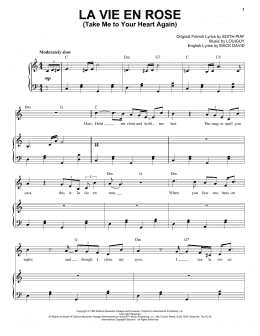 page one of La vie en rose (feat. Cécile McLorin Salvant) (Piano & Vocal)
