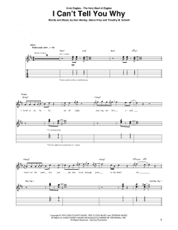 page one of I Can't Tell You Why (Guitar Tab)