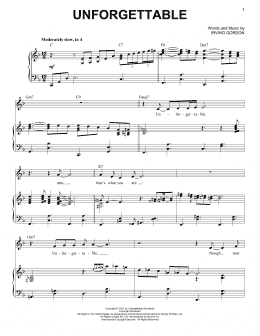 page one of Unforgettable (Piano & Vocal)