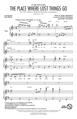 page one of The Place Where Lost Things Go (from Mary Poppins Returns) (arr. Mac Huff) (2-Part Choir)