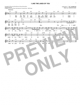 page one of I Like The Likes Of You (Lead Sheet / Fake Book)