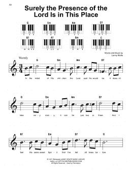 page one of Surely The Presence Of The Lord Is In This Place (Super Easy Piano)