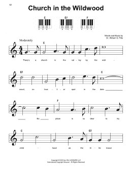 page one of Church In The Wildwood (Super Easy Piano)