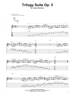 page one of Trilogy Suite Op. 5 (Guitar Tab (Single Guitar))