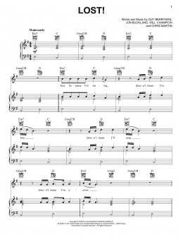 page one of Lost! (Piano, Vocal & Guitar Chords (Right-Hand Melody))