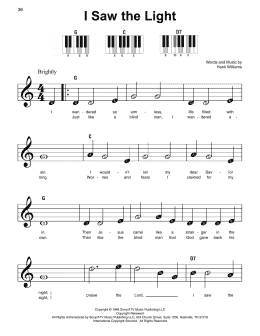 page one of I Saw The Light (Super Easy Piano)