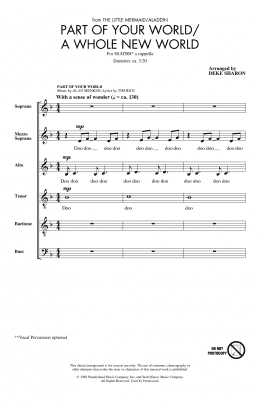 page one of Part Of Your World/A Whole New World (from The Little Mermaid/Aladdin) (arr. Deke Sharon) (SATB Choir)