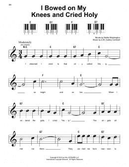 page one of I Bowed On My Knees And Cried Holy (Super Easy Piano)