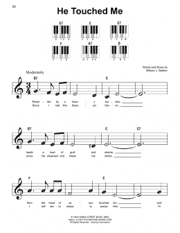 page one of He Touched Me (Super Easy Piano)
