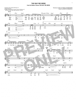 page one of The Way We Were (Lead Sheet / Fake Book)