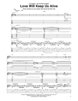 page one of Love Will Keep Us Alive (Guitar Tab)