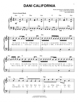 page one of Dani California (Easy Piano)
