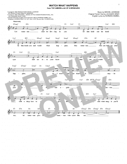 page one of Watch What Happens (Lead Sheet / Fake Book)