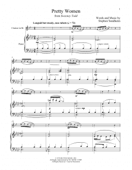 page one of Pretty Women (from Sweeney Todd) (Clarinet and Piano)