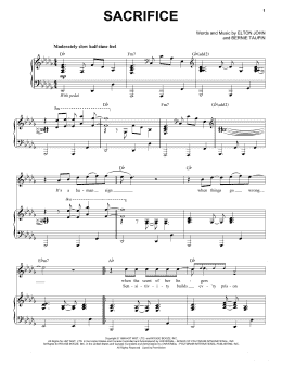 page one of Sacrifice (Piano & Vocal)