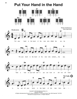 page one of Put Your Hand In The Hand (Super Easy Piano)