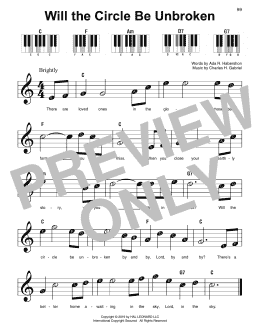 page one of Will The Circle Be Unbroken (Super Easy Piano)