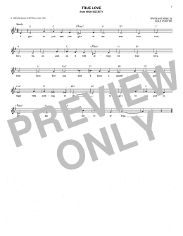 page one of True Love (from High Society) (Lead Sheet / Fake Book)