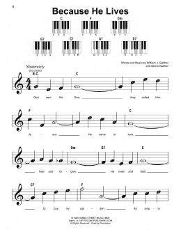 page one of Because He Lives (Super Easy Piano)