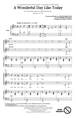 page one of A Wonderful Day Like Today (arr. Greg Gilpin) (3-Part Treble Choir)
