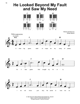 page one of He Looked Beyond My Fault And Saw My Need (Super Easy Piano)