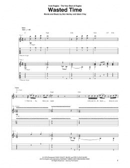 page one of Wasted Time (Guitar Tab)