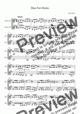 page one of Duo For Horns