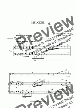 page one of Bridge - Melodie for  Cello & Piano (original  in new edition)