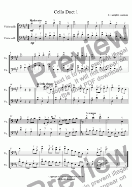 page one of Simple Cello Duet 1