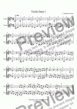 page one of Simple Violin Duet 1